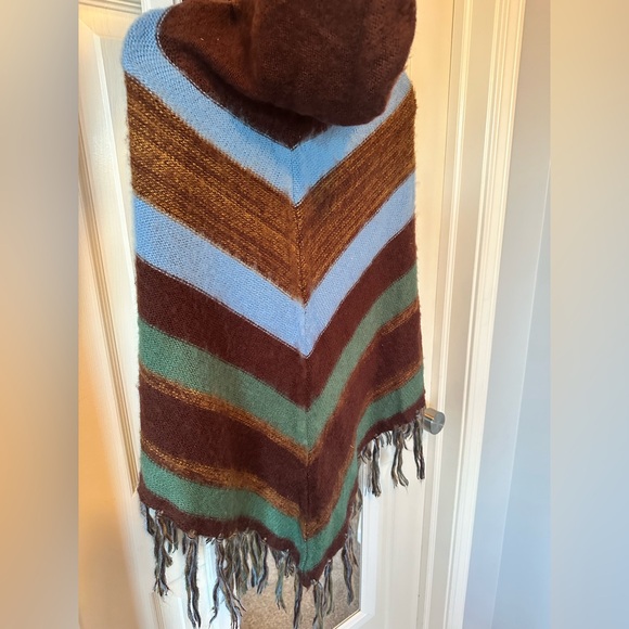 NWT🤎Free People Striped Turtleneck Poncho One Size - Picture 7 of 8